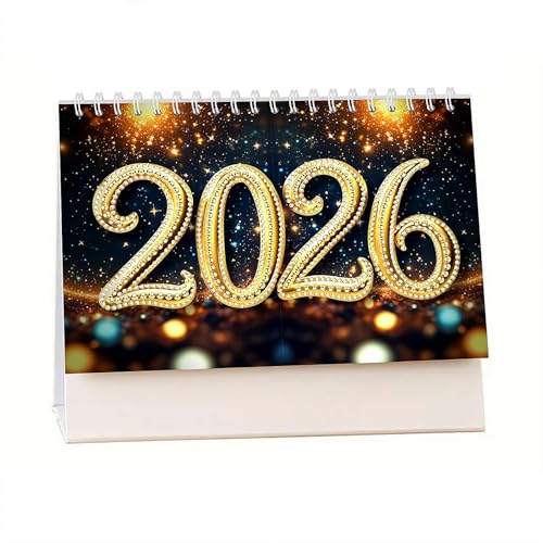 DIY Diamond Art Painting 2026 Tischkalender Ornament, Stehender Flip 2026Desktop-Kalender, Monatsplaner, Kalender, Ornamente, Diamant-Kunstmalerei für Home Office Planung (B) von Generisch