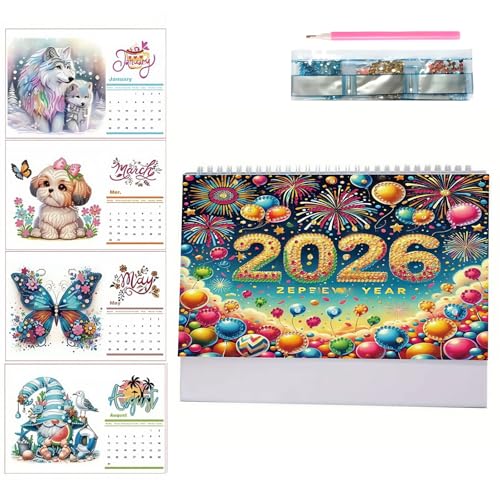 DIY Diamond Art Painting 2026 Tischkalender-ornament, 12-monats-tischkalender Mit Einer Seite Pro Monat Als Dekoration Fürs Büro Und Zuhause DIY Diamond Art Painting 2026 Tischkalender-ornament, 12-monats-tischkalender Mit Einer Seite Pro Monat Als Dekoration Fürs Büro Und Zuhause von Generisch