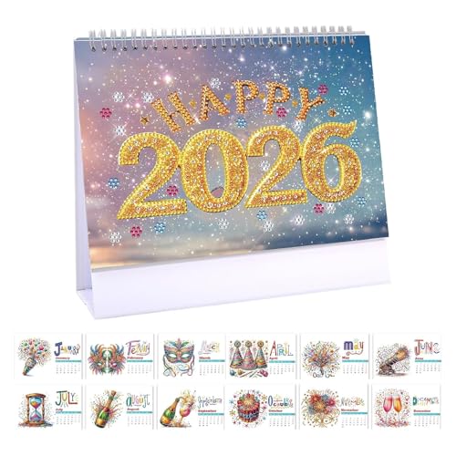 DIY Diamond Art Painting 2026 Tischkalender-ornament, 12-monats-tischkalender Mit Einer Seite Pro Monat Als Dekoration Fürs Büro Und Zuhause DIY Diamond Art Painting 2026 Tischkalender-ornament, 12-monats-tischkalender Mit Einer Seite Pro Monat Als Dekoration Fürs Büro Und Zuhause von Generisch