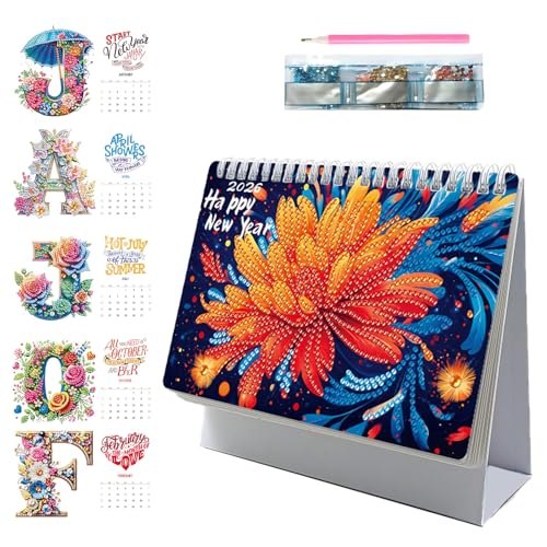 DIY Diamond Art Painting 2026 Tischkalender-ornament, 12-monats-tischkalender Mit Einer Seite Pro Monat Als Dekoration Fürs Büro Und Zuhause von Generisch