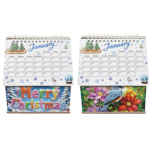 DIY Diamond Art Painting House Aufbewahrungsbox Kalender, kreative Holz Weihnachten Diamant Kunst 2026 Flip Tabletop Haus Kalender für Büro Home Decoration-2PCS-A DIY Diamond Art Painting House Aufbewahrungsbox Kalender, kreative Holz Weihnachten Diamant Kunst 2026 Flip Tabletop Haus Kalender für Büro Home Decoration-2PCS-A von Generisch