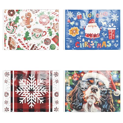 DIY Diamond Art Painting Mandala Tischset PET Rechteckiges Tischset Restaurant Dekoration - 4 Stück Weihnachten DIY Diamond Art Painting Mandala Tischset PET Rechteckiges Tischset Restaurant Dekoration - 4 Stück Weihnachten von Generisch
