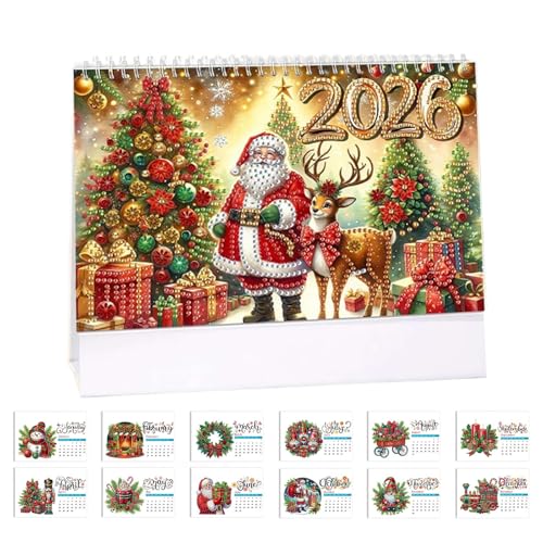 DIY Diamond Art Painting Schreibtischkalender 2026, DIY Strass Malerei 12-Monats-Kalender, Stehende Flip Diamond Art Kalender, Kreative Urlaub Dekoration für Home Office DIY Diamond Art Painting Schreibtischkalender 2026, DIY Strass Malerei 12-Monats-Kalender, Stehende Flip Diamond Art Kalender, Kreative Urlaub Dekoration für Home Office von Generisch