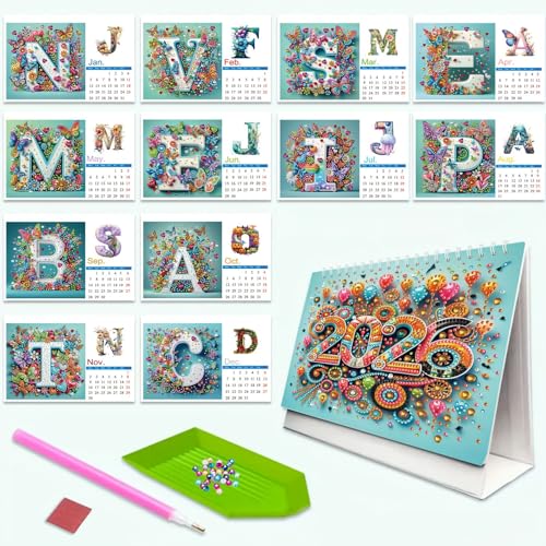 DIY Diamond Art Painting Schreibtischkalender Ornament Diamond Art Painting 2026 von Jan 2026 - Dez, 12 Monatskalender, Tischkalender für Home Office Planung - 2025-Q DIY Diamond Art Painting Schreibtischkalender Ornament Diamond Art Painting 2026 von Jan 2026 - Dez, 12 Monatskalender, Tischkalender für Home Office Planung - 2025-Q von Generisch