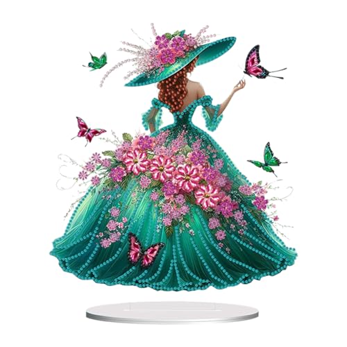 DIY Diamond Painting Elegante Dame Tischdeko,5D Diamant Malerei Tisch Deko,Diamant Painting Stehend Kunst,Desktop Deko Ornamente für Anfänger Zuhause,Büro Dekoration von Generisch