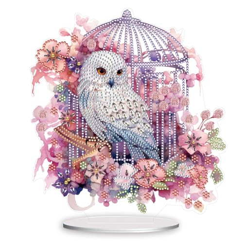 Generisch DIY Diamond Painting Vogel Tisch Deko, 5D Diamant Painting Tischdeko, Diamant Malerei Stehend Kunst Set, Deko Ornamente Geschenke für Zuhause,Büro Dekoration-27 von Generisch