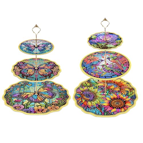 DIY Dot Diamond Snack Stand Diamond Painting Mandala Muster Design Dreilagiger Speiseteller #07-2 Stück DIY Dot Diamond Snack Stand Diamond Painting Mandala Muster Design Dreilagiger Speiseteller #07-2 Stück von Generisch