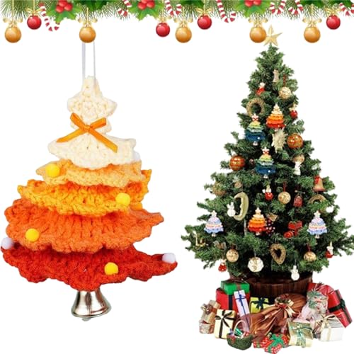 DIY Häkel-Weihnachtsbaum-Set, kreatives Häkel-Mini-Baumwollgarn, Weihnachtsbaum-Hängeornamente, für Weihnachtsfeier, Auto-Rückspiegel (fertiges Produkt) (Stil A) von Generisch
