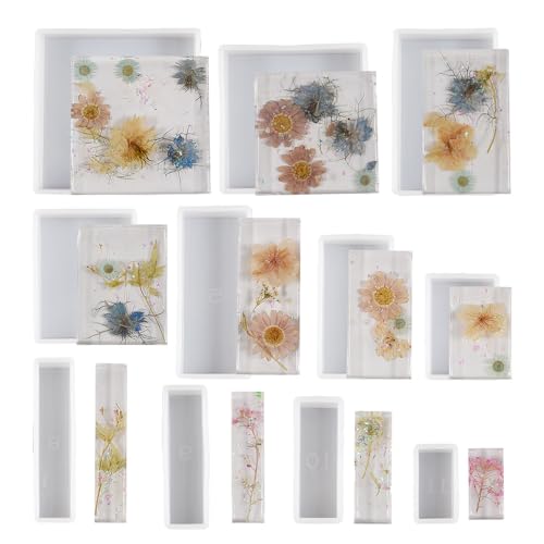 DIY Kristall Epoxid Harz Spiegel Resin Set 11-teilig Rechteck Quadrat Spiegeldeko Silikonformen DIY Kristall Epoxid Harz Spiegel Resin Set 11-teilig Rechteck Quadrat Spiegeldeko Silikonformen von Generisch