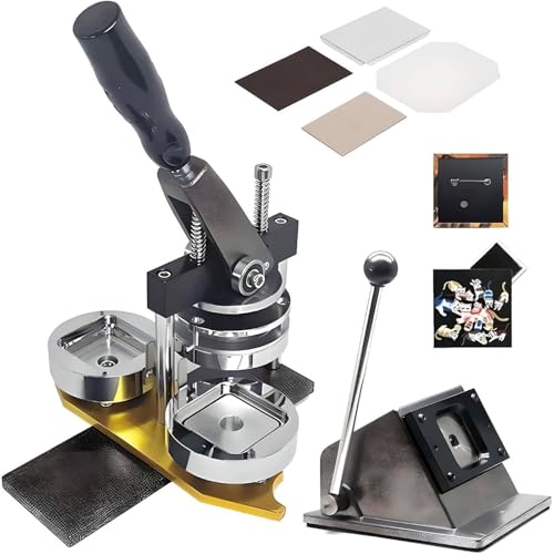 DIY Kühlschrankmagnet Badge Button Maker Kit, Professionelles Metallabzeichen und Magnet Bastelset mit Papierschneider und 100pcs Materialien für Zuhause und Büro Dekoration von Generisch