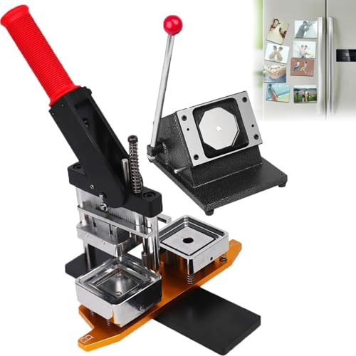 DIY Magnetisches Abzeichen-Press-Set mit Papierschneider und Verbrauchsmaterialien für individuelle Foto-Kühlschrankmagnete von Generisch