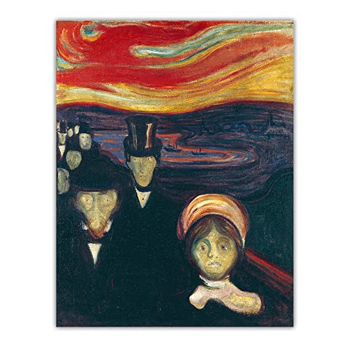 DIY Malen nach Zahlen für Erwachsene Angst 1894 von Edvard Munch Malsets Leinwand Geschenke Kunst Handwerk für Heimdekoration DIY Malen nach Zahlen für Erwachsene Angst 1894 von Edvard Munch Malsets Leinwand Geschenke Kunst Handwerk für Heimdekoration von Generisch