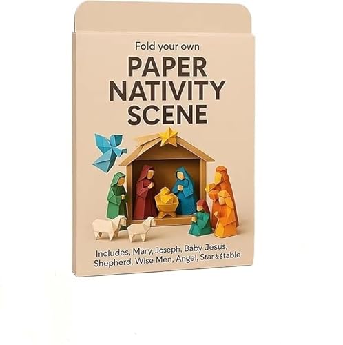 DIY Paper Nativity Scene, Christmas Origami Set with Jesus Angel & Animal,Easy to Fold,Card Making Kits for Beginners, Holiday Paper Decoration and Gift for Craft Lovers (#B) von Generisch