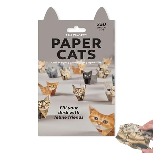 DIY Papierkatzen, 3D-Origami-Papierbastelset, Lustige Papier-Tischtiere, DIY Katze, Hund, Dinosaurier, vorgeschnittenes Tiermodell, Papierkatzen selbst falten für Anfänger, Deko-Geschenk (Cat) von Generisch