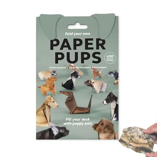 DIY Papierkatzen, 3D-Origami-Papierbastelset, Lustige Papier-Tischtiere, DIY Katze, Hund, Dinosaurier, vorgeschnittenes Tiermodell, Papierkatzen selbst falten für Anfänger, Deko-Geschenk (Dog) von Generisch