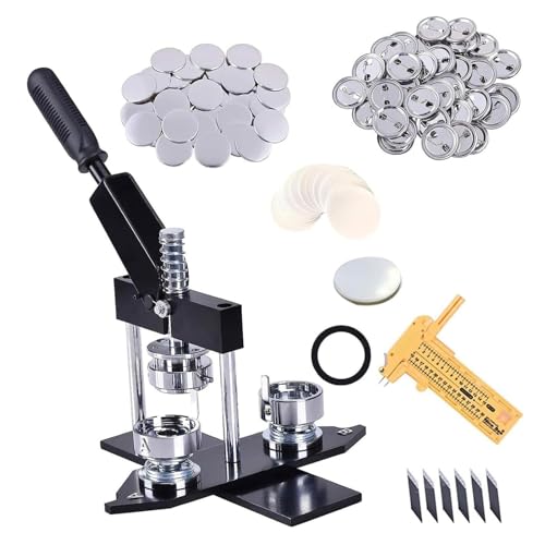 DIY Runde Abzeichen Maker Kit mit Universalschneider und einfacher Drehung, inklusive 100 Stück Knopfteile zum Basteln DIY Runde Abzeichen Maker Kit mit Universalschneider und einfacher Drehung, inklusive 100 Stück Knopfteile zum Basteln von Generisch