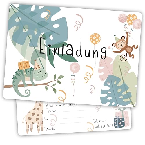 Damalia | 12 Einladungskarten | Kindergeburtstag | Mädchen | Junge | Dschungel | Tiere | Kinderparty | DIN A6 | Einladung | Geburtstag | klein und groß | Dschungel001 Damalia | 12 Einladungskarten | Kindergeburtstag | Mädchen | Junge | Dschungel | Tiere | Kinderparty | DIN A6 | Einladung | Geburtstag | klein und groß | Dschungel001 von Generisch