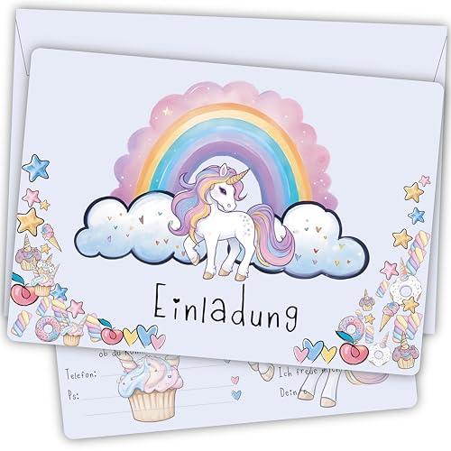 Damalia | 12 Einladungskarten inkl. 12 passender Umschläge | Kindergeburtstag | Mädchen | Einhorn | Tiere | Kinderparty | DIN A6 | Einladung | Geburtstag | klein und groß | Einhorn002 Damalia | 12 Einladungskarten inkl. 12 passender Umschläge | Kindergeburtstag | Mädchen | Einhorn | Tiere | Kinderparty | DIN A6 | Einladung | Geburtstag | klein und groß | Einhorn002 von Generisch