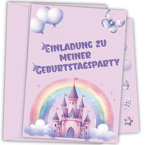 Damalia | 12 Einladungskarten inkl. 12 passender Umschläge | Kindergeburtstag | Mädchen | Einhorn Schloss | Tiere | Kinderparty | DIN A6 | Einladung | Geburtstag | klein und groß | SchlossEinhorn002 Damalia | 12 Einladungskarten inkl. 12 passender Umschläge | Kindergeburtstag | Mädchen | Einhorn Schloss | Tiere | Kinderparty | DIN A6 | Einladung | Geburtstag | klein und groß | SchlossEinhorn002 von Generisch