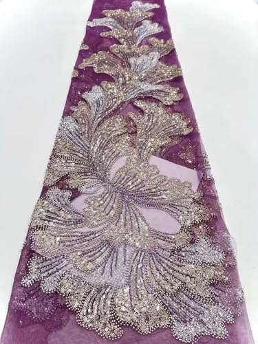 Damen Netzstoff Spitze Perlen Pailletten bestickt Material zum Nähen von Kleid und Hochzeitskleid Damen Netzstoff Spitze Perlen Pailletten bestickt Material zum Nähen von Kleid und Hochzeitskleid von Generisch