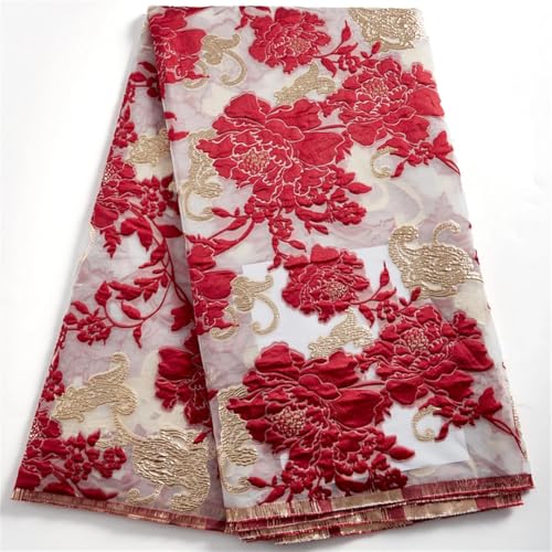 Damen-Organza-Jacquard-Spitze, Netzstoff, besticktes Material zum Nähen von Kleidern und Kleidungsstücken von Generisch