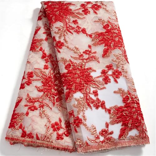 Damen-Organza-Jacquard-Spitze, Netzstoff, besticktes Material zum Nähen von Kleidern und Kleidungsstücken von Generisch