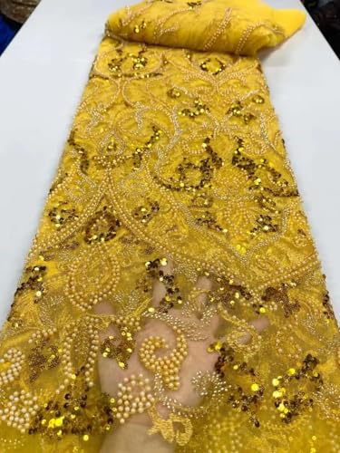 Damen-Spitzenstoff mit Perlen für Brautkleider, Abendkleider und formelle Partykleidung für besondere Feiern Damen-Spitzenstoff mit Perlen für Brautkleider, Abendkleider und formelle Partykleidung für besondere Feiern von Generisch