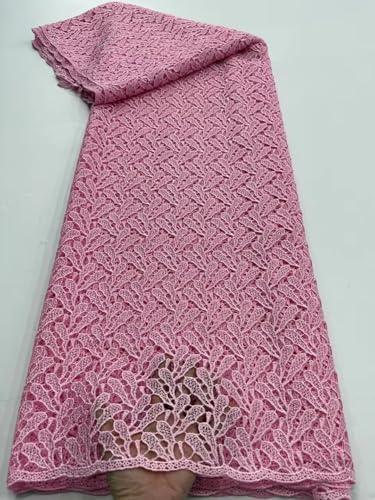 Damen weißer afrikanischer Cord-Spitzenstoff für Partykleid und Hochzeitskleider, 4,5 m, Premium-Mesh-Stoff von Generisch