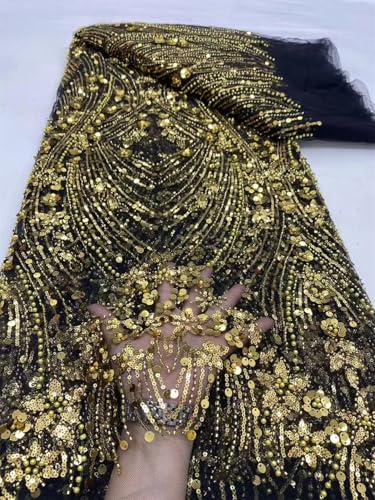 Damenmode afrikanische Pailletten Tüll bestickt Bräutigam Spitze Stoff Perlen Pailletten Spitze für nigerianisches Hochzeitskleid Damenmode afrikanische Pailletten Tüll bestickt Bräutigam Spitze Stoff Perlen Pailletten Spitze für nigerianisches Hochzeitskleid von Generisch