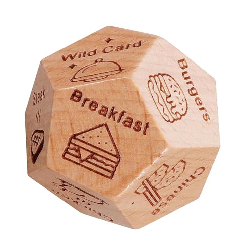 Date Night Würfel, Holzwürfel, Lebensmittelentscheidungswürfel, Date-Nacht-Ideen, Lebensmittelwürfel, Date-Nacht-Spiel, lustige Date-Nacht-Würfel, passend für Strumpffüller, Tischspiele, Würfel für von Generisch