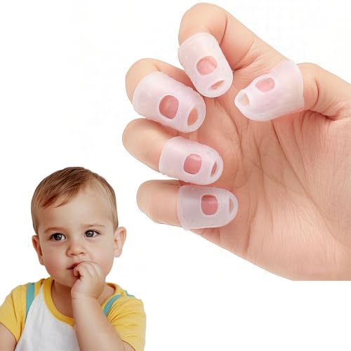 Daumenschutz, Weiche Atmungsaktive Daumenstütze Fingerfixierung für Kinder Daumenlutschen Stoppen Fingerschutz Silikon Gel Fingerlinge Fingerlinge Silikon Fingerschutz 10 PCS (12MM) von Generisch