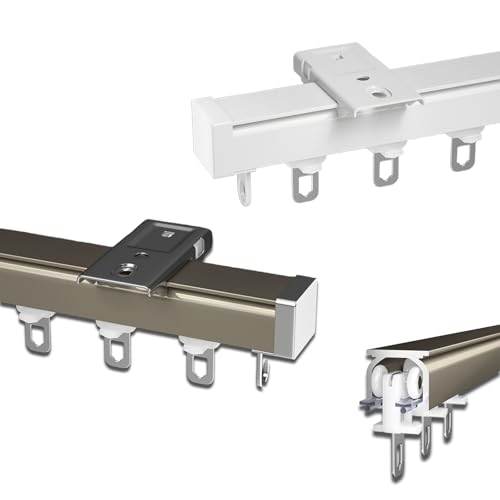 Decken-Vorhangschiene 1 Läufig Vorhang Schiene Aluminium, 5 m 1 m 4 m Gardinenschiene Robuste Deckenmontage-Schiene, Für Fenster, Trennwände, Raumteiler(White,2.9m/9.5ft) von Generisch