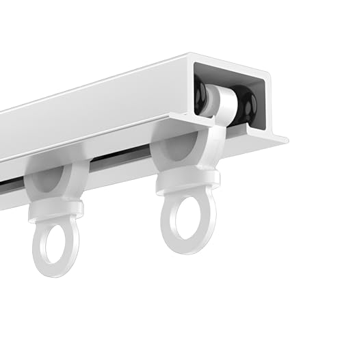 Decken-Vorhangschienensystem mit Rollen, einfache Installation, robust und vielseitig für Wohn- und Schlafzimmer-Dekor, perfekte Heimdekorationslösung Decken-Vorhangschienensystem mit Rollen, einfache Installation, robust und vielseitig für Wohn- und Schlafzimmer-Dekor, perfekte Heimdekorationslösung von Generisch