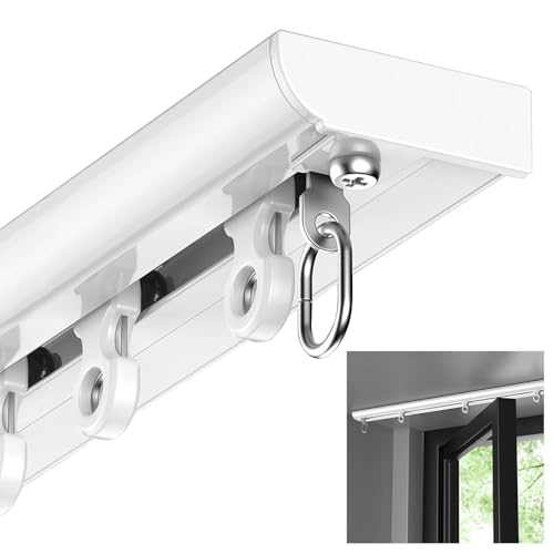 Deckenhalterung Vorhangschiene mit gebogenem Rand, gerade Schiene für Fenster und Balkon, inklusive Hardware & Verbindungsstück Deckenhalterung Vorhangschiene mit gebogenem Rand, gerade Schiene für Fenster und Balkon, inklusive Hardware & Verbindungsstück von Generisch