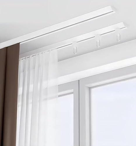 Deckenmontierte Vorhangschiene aus Aluminiumlegierung, glatte lackierte/beschichtete Oberfläche für langlebige und elegante Fensterbehandlung Deckenmontierte Vorhangschiene aus Aluminiumlegierung, glatte lackierte/beschichtete Oberfläche für langlebige und elegante Fensterbehandlung von Generisch