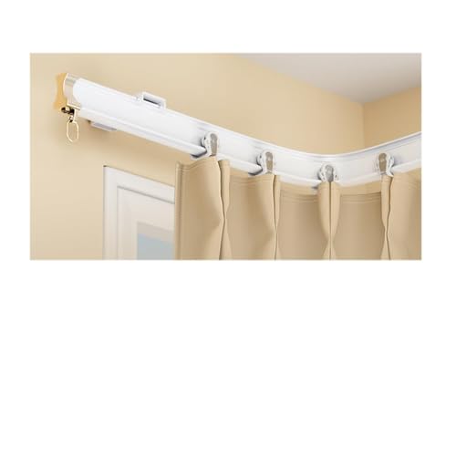 Deckenvorhangschienenstangen – Wandmontage, Raumteiler & Duschschiebesystem mit Rollhaken für Schlafzimmer & Büro, 2,9 m (Weiß-B) – vielseitig, langlebig, einfache Installation von Generisch