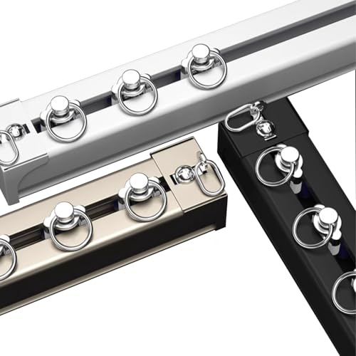 Deckenvorhangschienensystem, robustes Aluminium-Schiebevorhangschienen-Set, leiser Betrieb mit Rollen, Wand- und Deckenhalterung, 330 cm, Champagnerfarben, perfekt für Heimdekoration von Generisch
