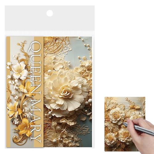 Decoupage-Papier zum Basteln, Scrapbook-Papierblock,Zerreißbares Scrapbooking-Decoupage-Papier im Blumenstil, Multifunktionales Kunsthandwerkszubehör, dekoratives Briefpapier für das Scrapbook-Collag von Generisch