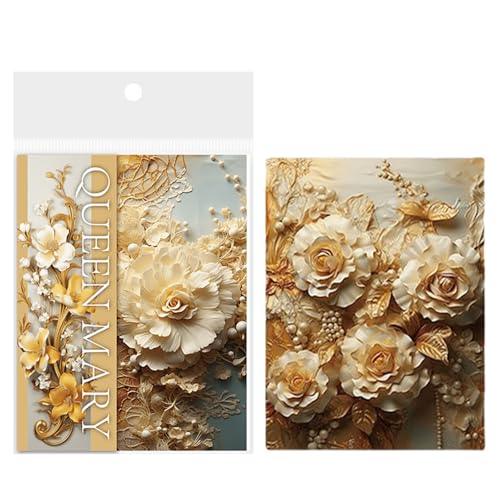 Decoupage-Papier zum Basteln,Scrapbook-Papierblock | Zerreißbares Scrapbooking-Papier im Blumenstil zum Basteln - Multifunktionales Kunsthandwerkszubehör, dekoratives Briefpapier für das Scrapbook-Co von Generisch