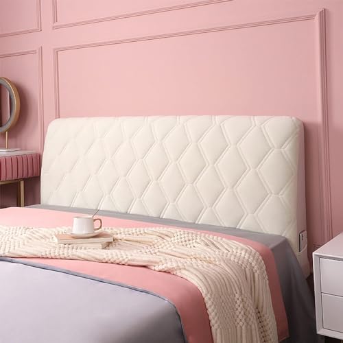 Dehnbarer Kopfteilbezug, weicher Samtstoff, waschbarer, staubdichter Schutz für gepolsterte Kopfteile, elastisches Design, grau, passend für Kopfteile von 140 cm (55 Zoll) von Generisch