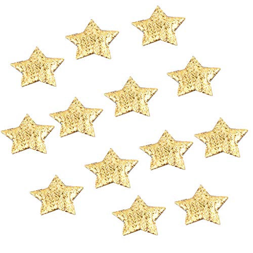Dekoration 2 cm Gold-Konfetti Weihnachten fünfzackiger Stern 100 Stück Stoff Dekor Glitzer Girlande (Gold, Einheitsgröße) von Generisch
