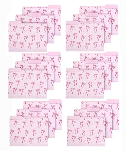 Dekorative Aktenordner, Briefgröße, 1/3 Zuschnitt-Tabs, 250 g/m² Kunstpapier, 18 Stück (Rosa) von Generisch