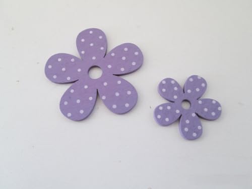 Dekorative Holzblüten mit Punkten, Lila, 60 Stück, 5,5 cm und 3,5 cm Dekorative Holzblüten mit Punkten, Lila, 60 Stück, 5,5 cm und 3,5 cm von Generisch