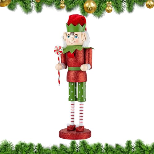 Dekorative Nussknacker Weihnachtsfigur - Nussknacker Figur | 38 cm Holzfigur Für Kamin Kinder Esstisch Fest Party Urlaub Dekorative Nussknacker Weihnachtsfigur - Nussknacker Figur | 38 cm Holzfigur Für Kamin Kinder Esstisch Fest Party Urlaub von Generisch