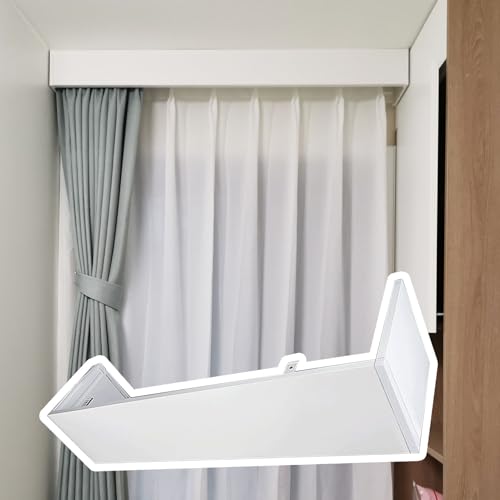 Dekorativer Deckenvorhang, Aluminium-Volant-Rahmen für 4 m Gardinenstangen, stilvolle Fensterkassette, 4 m Länge, keine Schiene erforderlich – einfache Installation Dekorativer Deckenvorhang, Aluminium-Volant-Rahmen für 4 m Gardinenstangen, stilvolle Fensterkassette, 4 m Länge, keine Schiene erforderlich – einfache Installation von Generisch