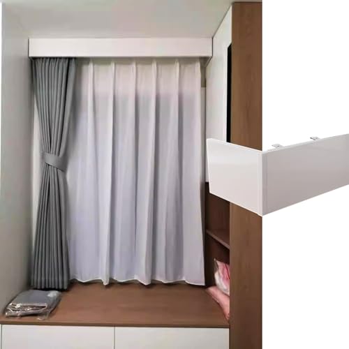 Dekorativer Vorhang-Querbehang – 6,7 m (22 Fuß) Deckenabdeckung für Gardinenschienen und -stangen, elegantes Cornice-Box-Design, keine Schienen im Lieferumfang enthalten, perfekte Heimdekora von Generisch