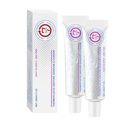 Dental Adhesive Zahnhaftmittel Denture Fixative Zahnprothesenhaftgel Für Lockere Unbequeme Zahnprothesen Prothesenfixierungsmittel Thermoplastic für Frauen Männer und Erwachsene (2) von Generisch