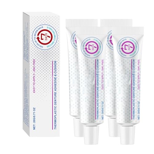 Dental Adhesive Zahnhaftmittel Denture Fixative Zahnprothesenhaftgel Für Lockere Unbequeme Zahnprothesen Prothesenfixierungsmittel Thermoplastic für Frauen Männer und Erwachsene (4) von Generisch