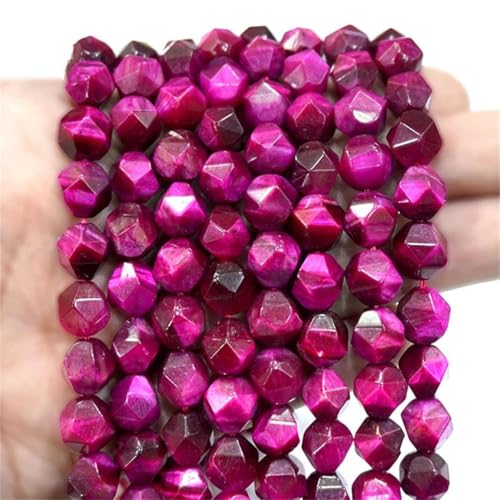 Diamant-Perlen, facettiert, Rose, Rosa, Tigerauge, runde Perlen, Naturstein, DIY-Armband, Ohrringe zur Schmuckherstellung, 38,1 cm, 6 mm, ca. 62 Stück Diamant-Perlen, facettiert, Rose, Rosa, Tigerauge, runde Perlen, Naturstein, DIY-Armband, Ohrringe zur Schmuckherstellung, 38,1 cm, 6 mm, ca. 62 Stück von Generisch