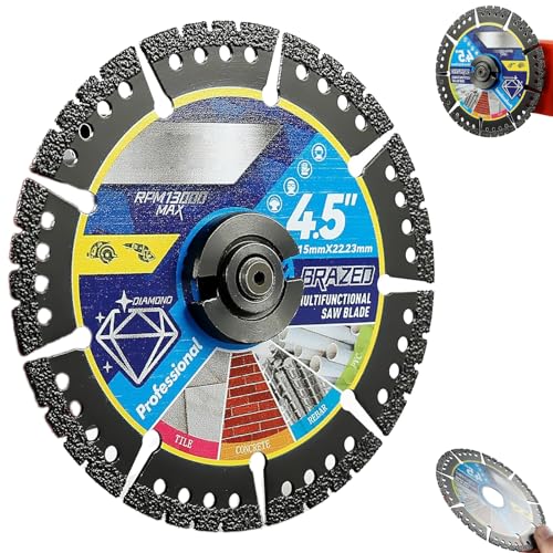 Diamond Multi-Purpose Saw Blades, 4.5 Inch Angle Grinder Cutting Discs for Tile Marble Stone Concrete Metal Plastic, Super Thin Durable Continuous Rim Blade (1) von Generisch